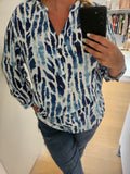 Blouse à motif bleu