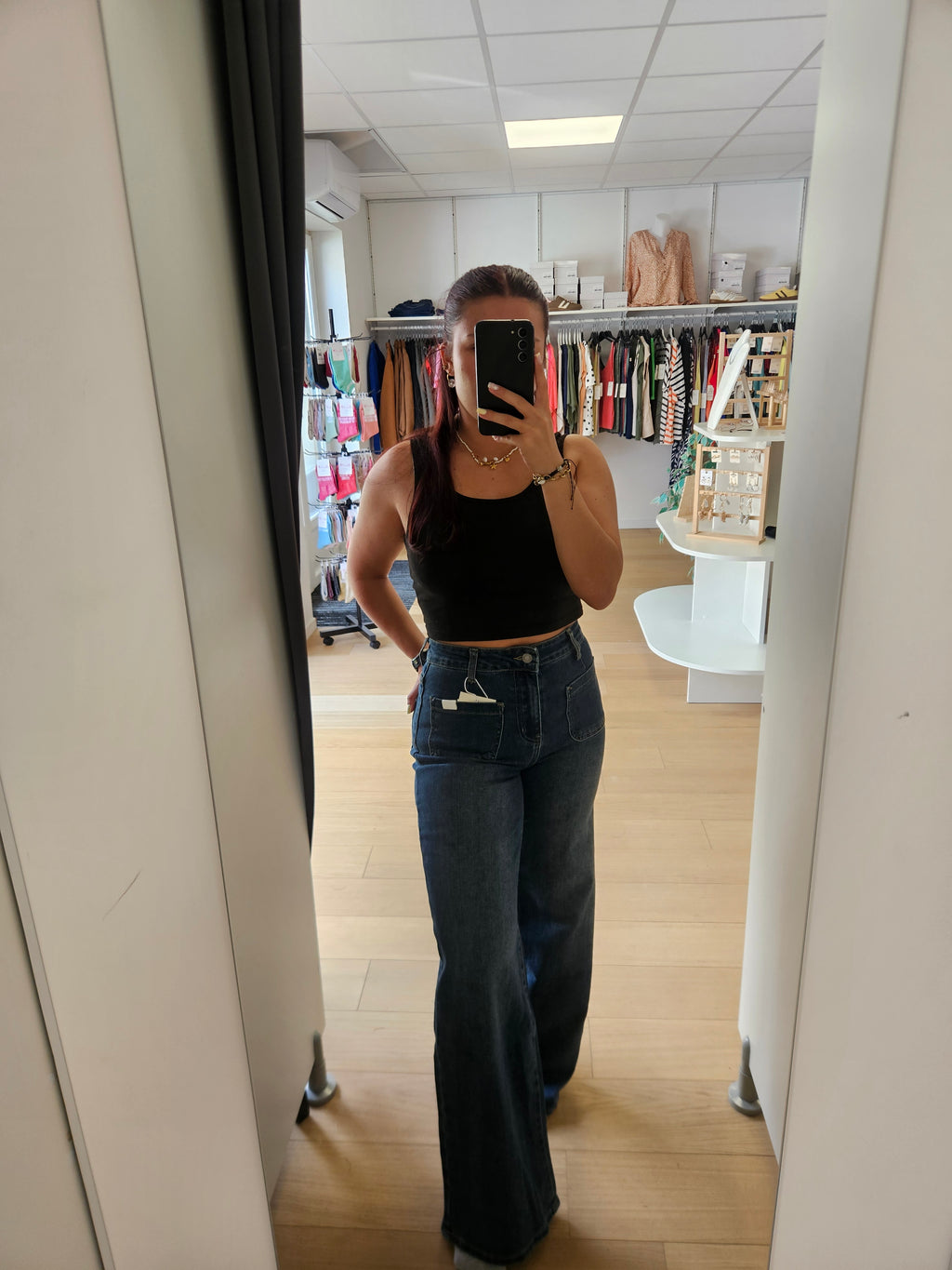 Jeans Wide Leg poche devant