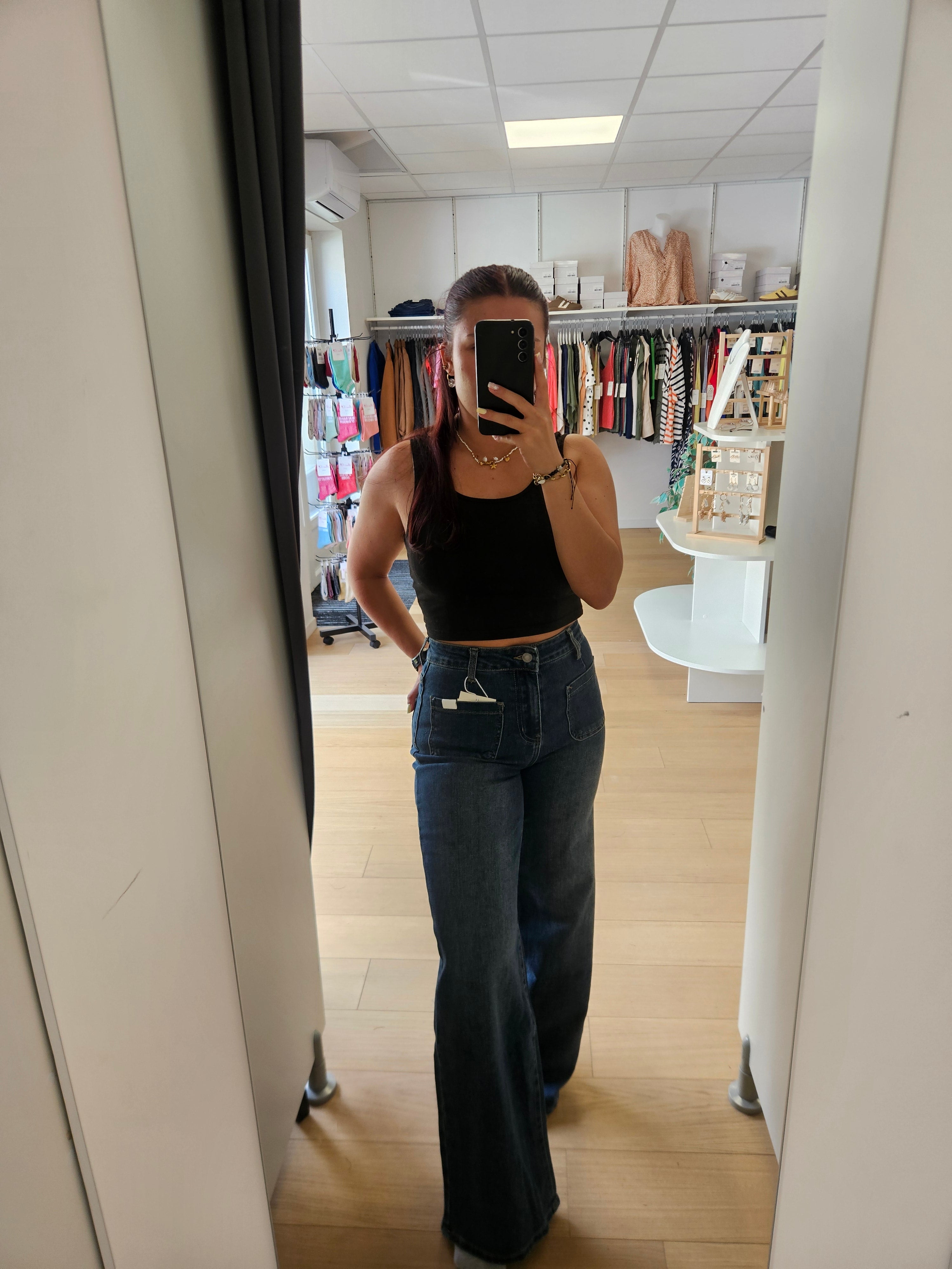 Jeans Wide Leg poche devant