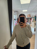 Gilet boutonné volant fleuris