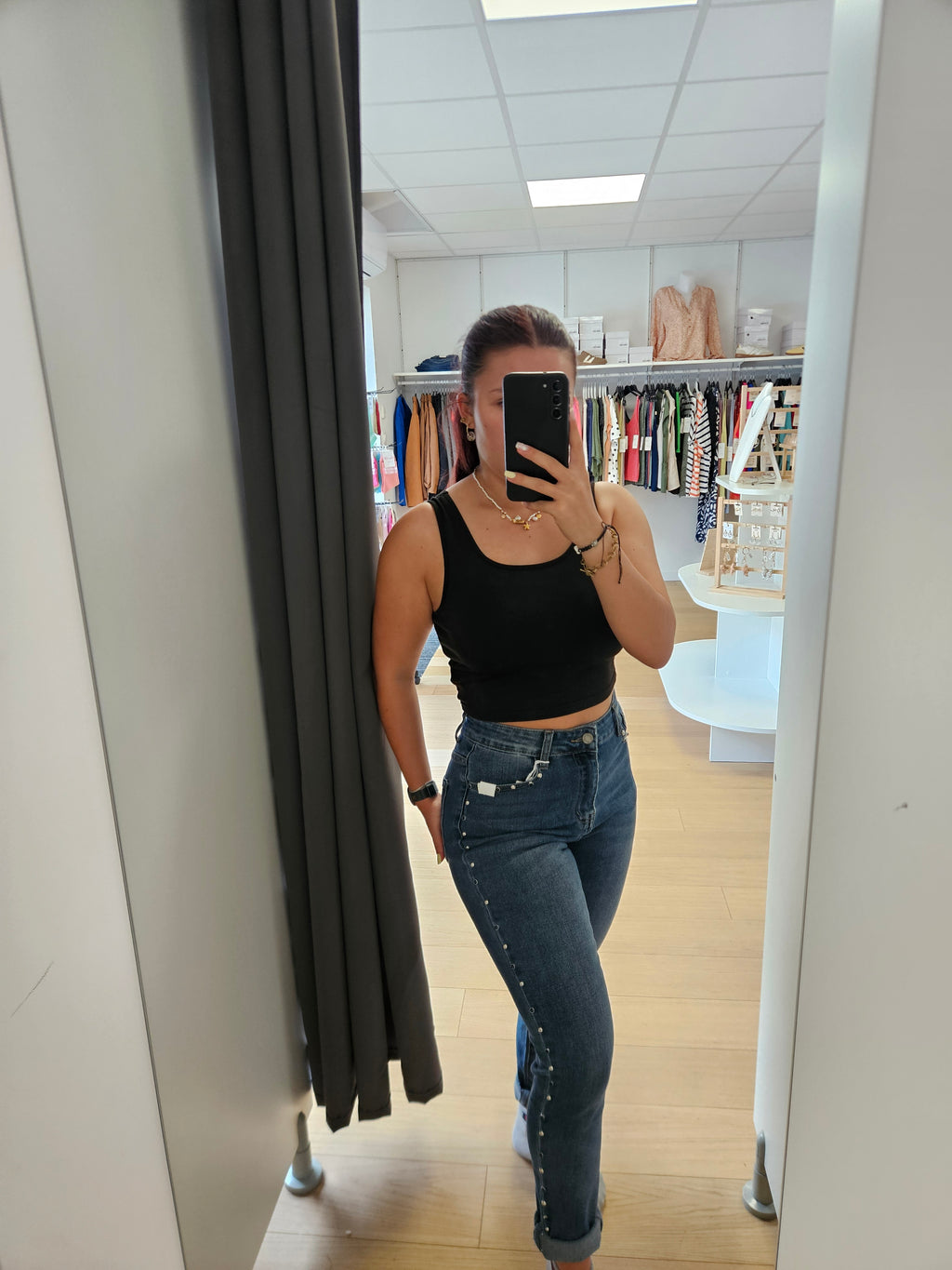Jeans Mom clouté