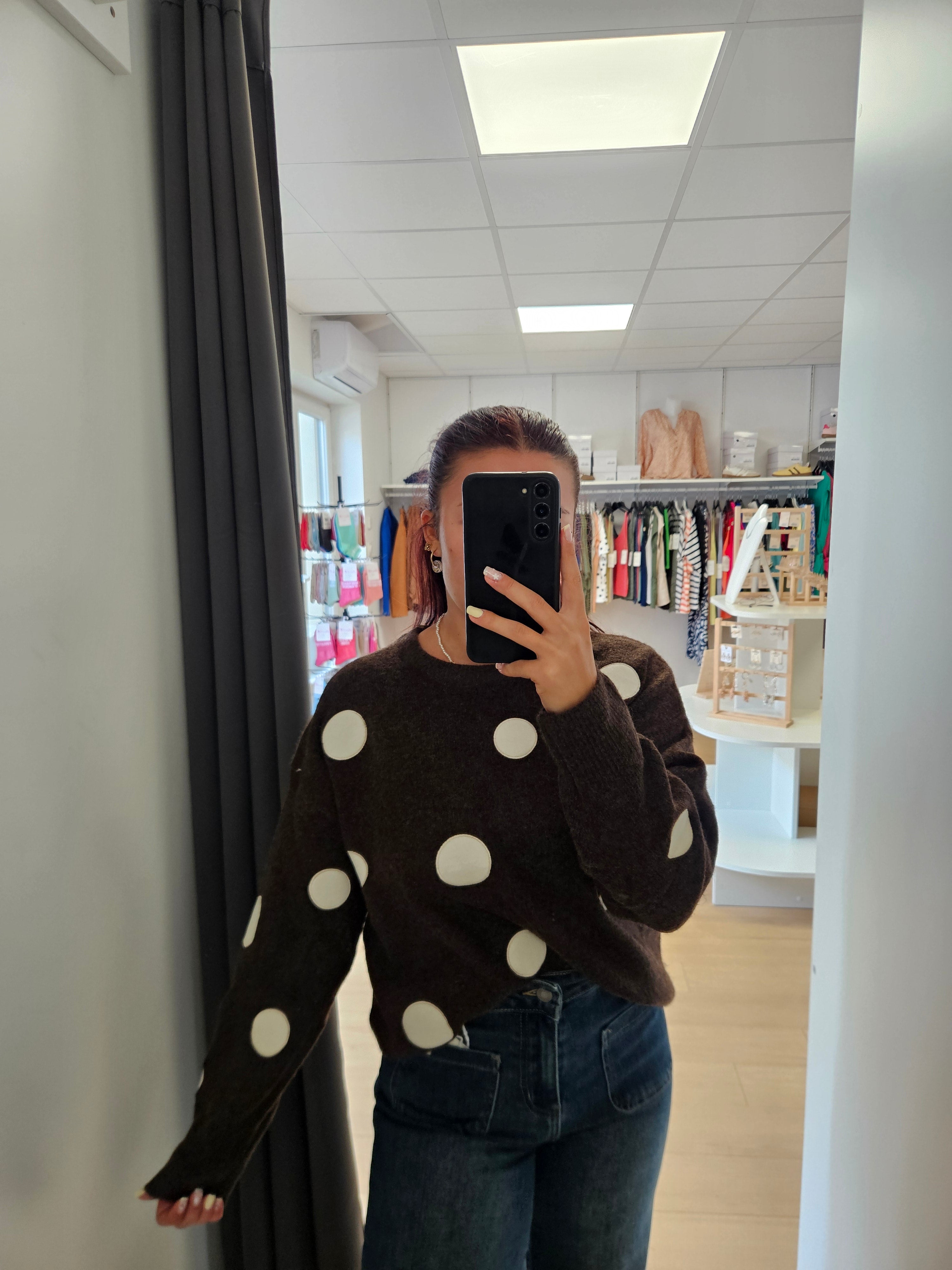 Pull à pois choco