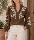 Blouse broderie choco