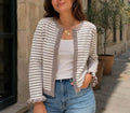 Gilet rayé taupe