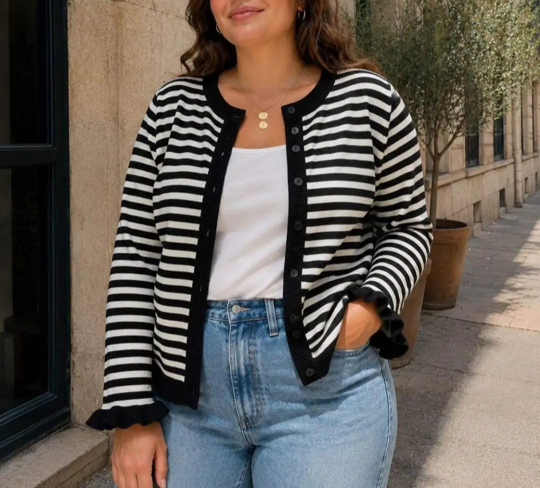 Gilet rayé noir