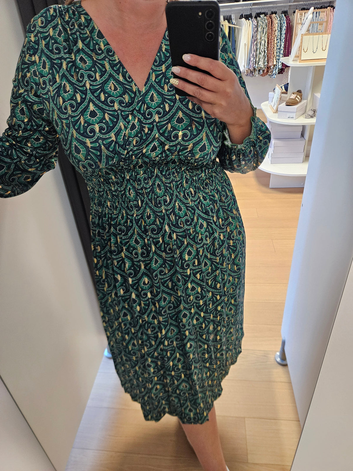 Robe à motif verte
