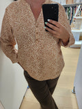 Blouse à motif beige