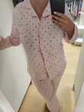 Pyjama rose à motif coeur