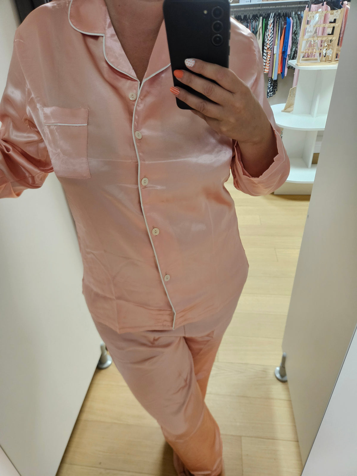 Pyjama satiné rose
