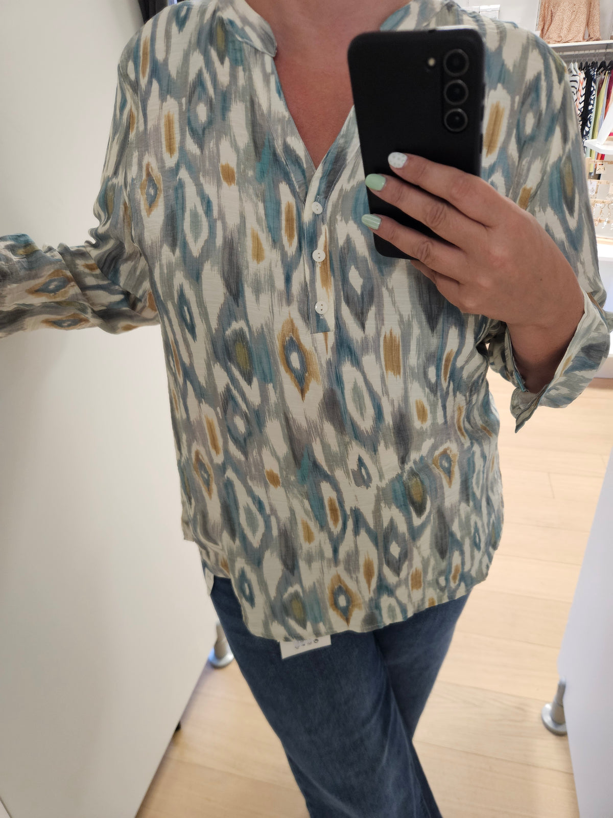Blouse à motif bleu