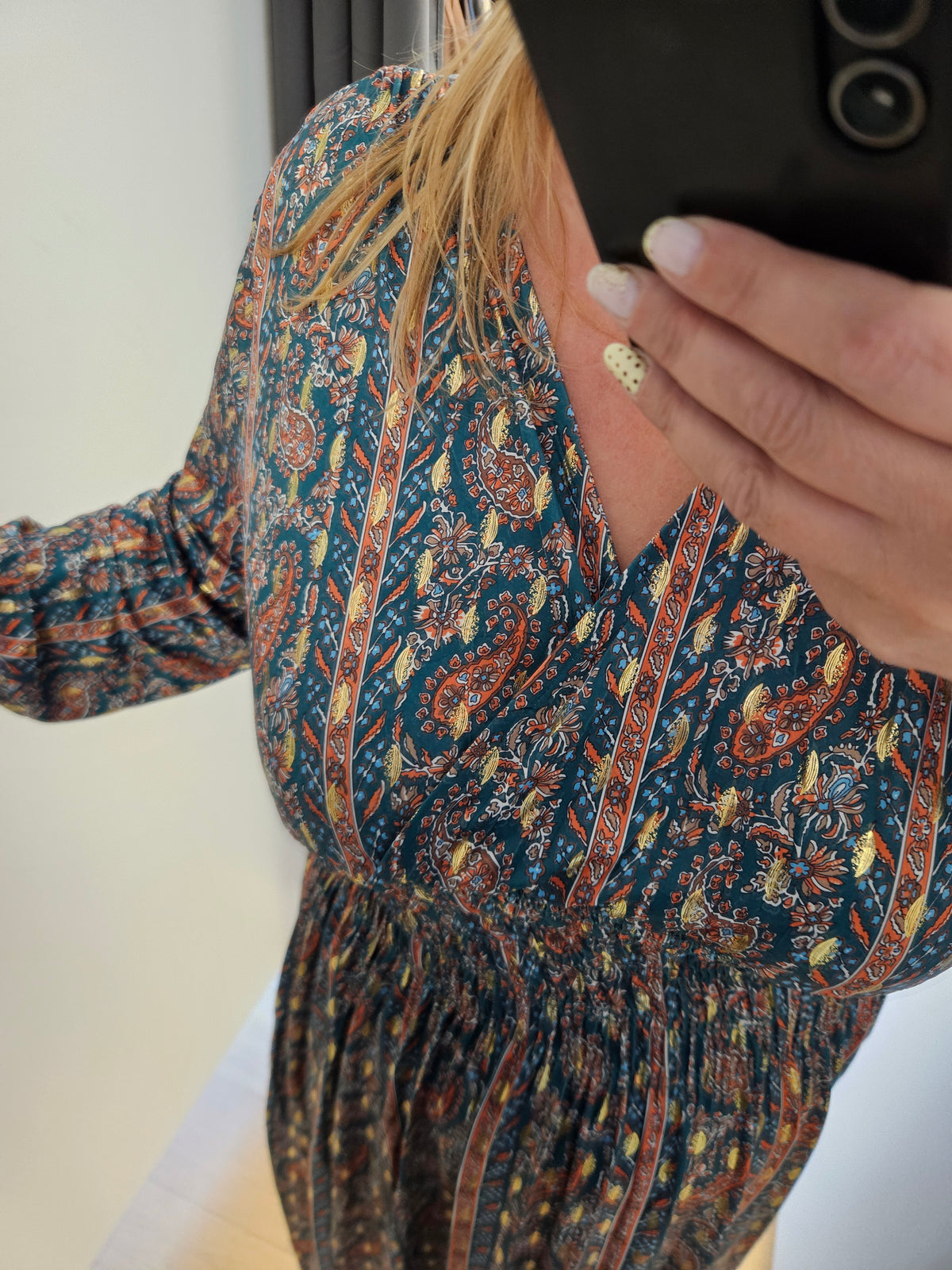 Robe à motif verte