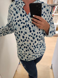 Blouse à motif bleu