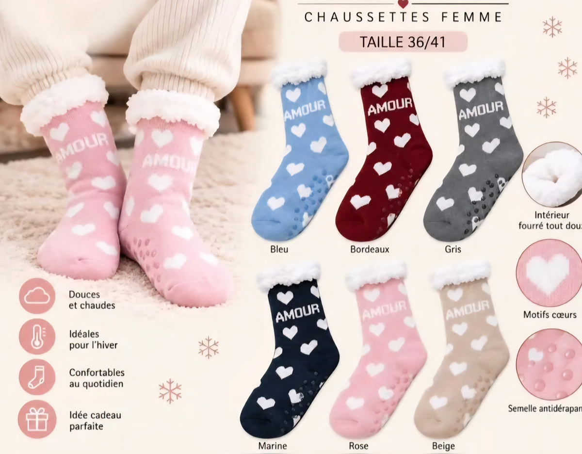 Chaussettes fourrées Amour
