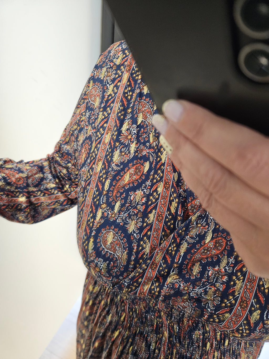 Robe à motif bleu