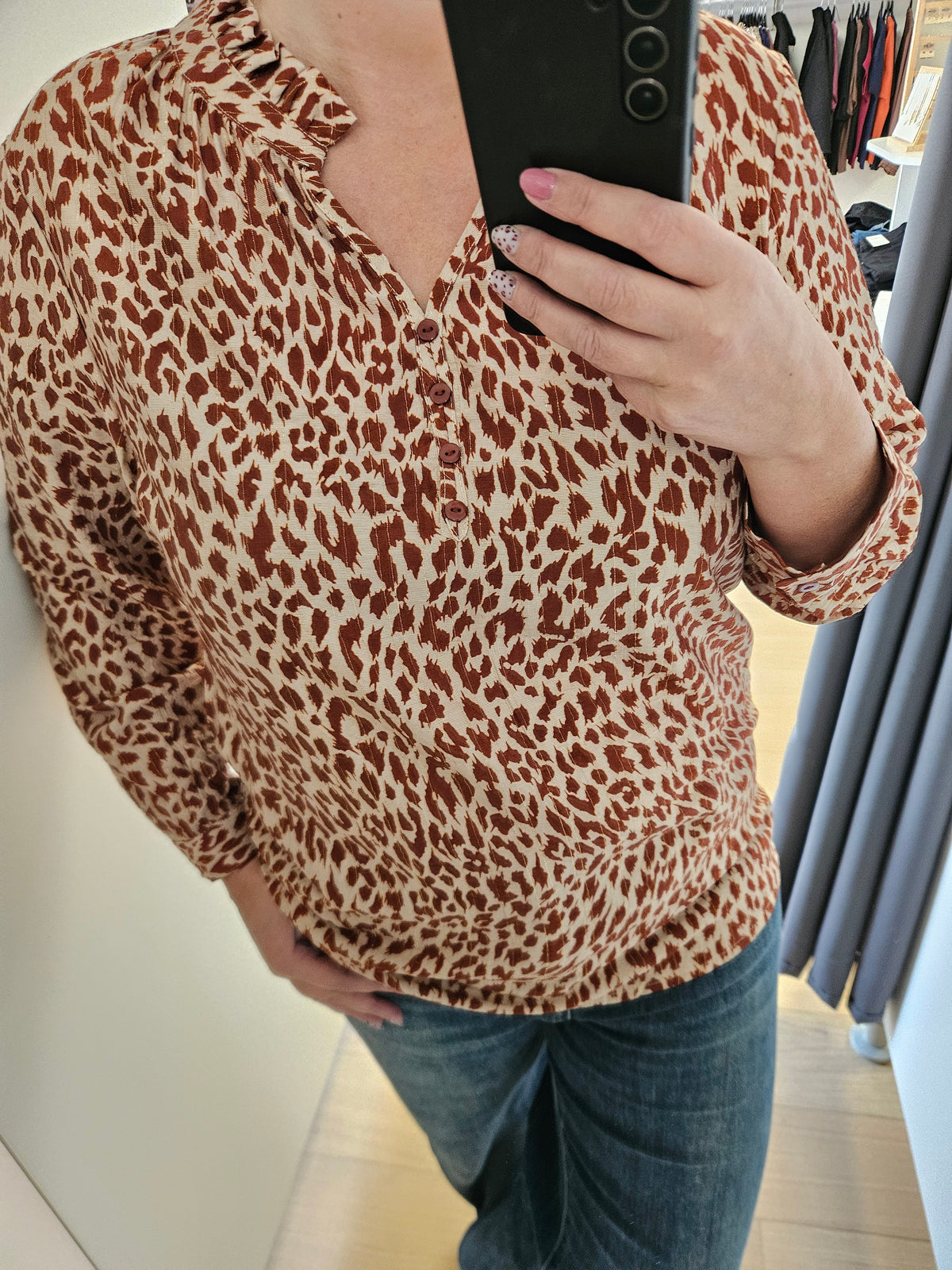 Blouse à motif terracota