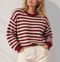 Pull marinière bordeaux
