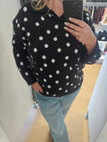 Pull noir à pois