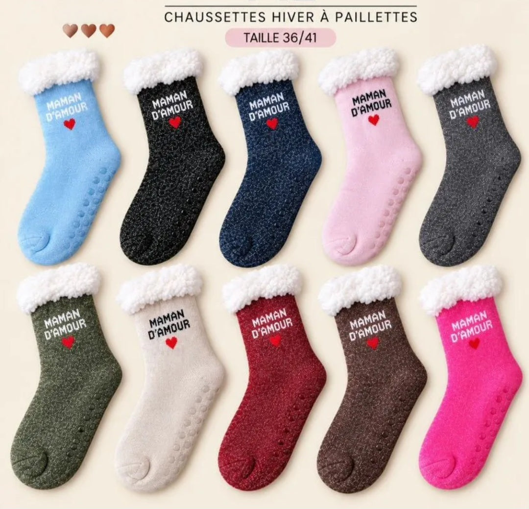 Chaussettes fourrées Maman d'amour