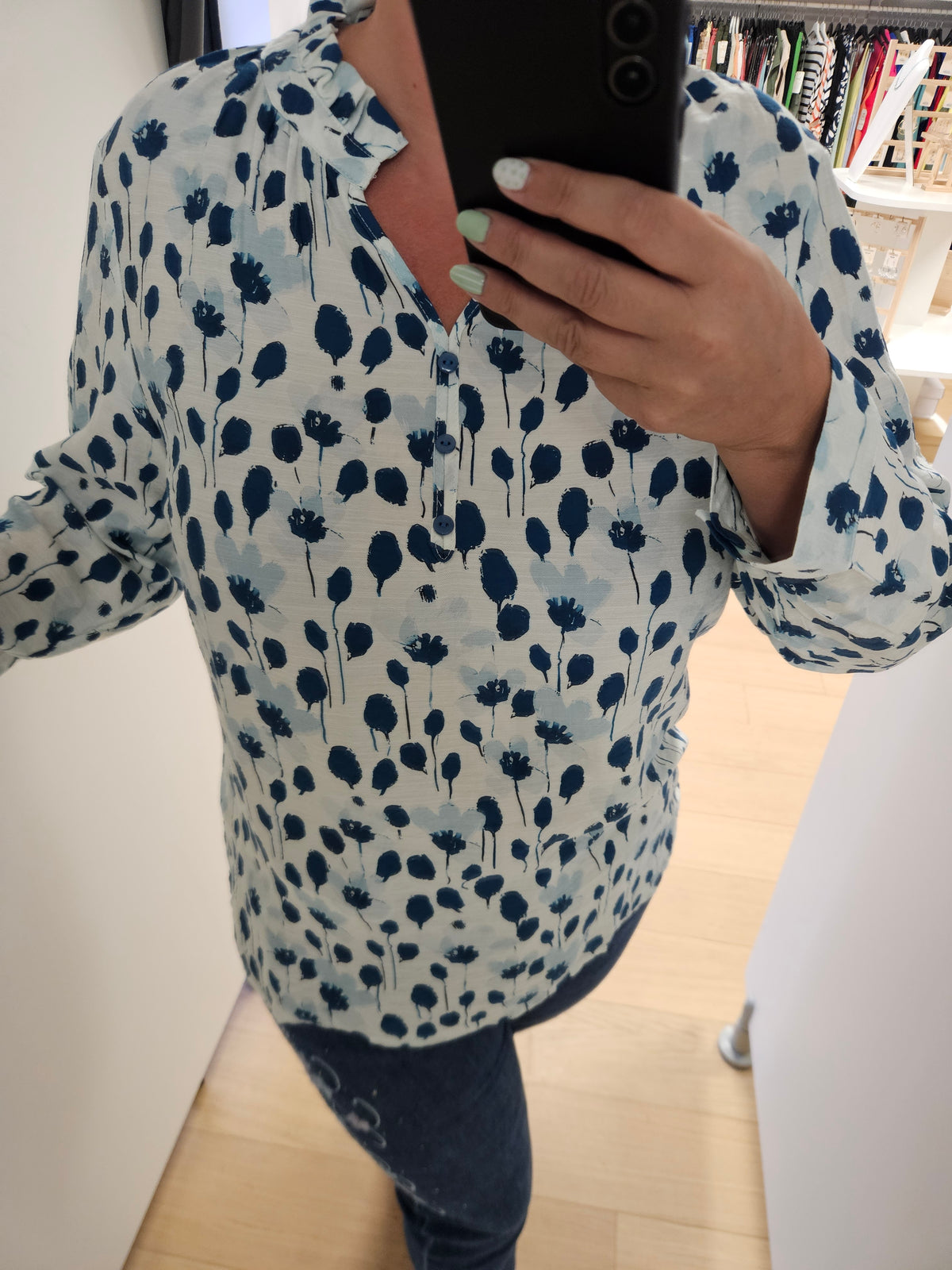 Blouse à motif bleu