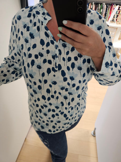 Blouse à motif bleu