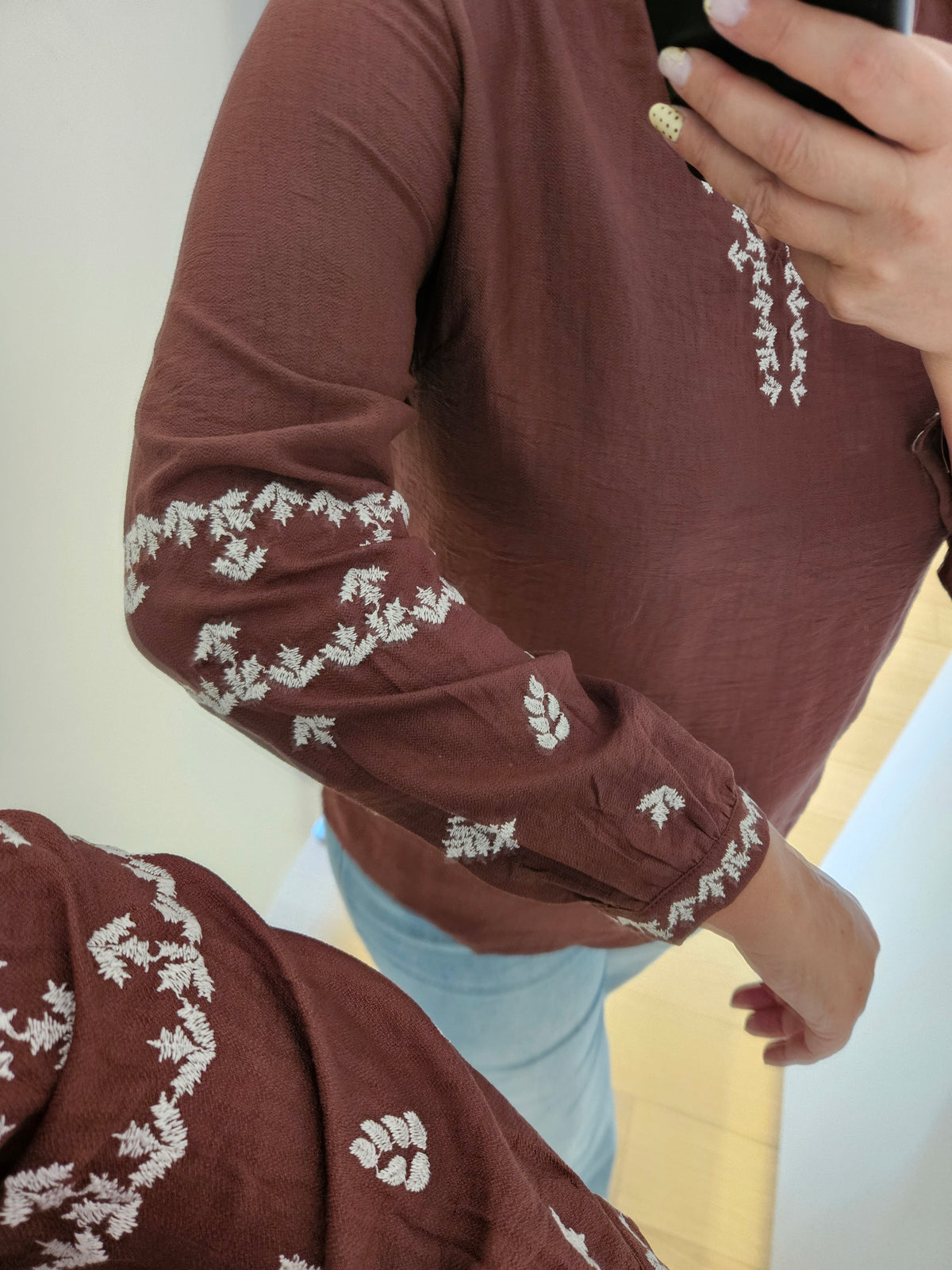 Blouse choco broderie