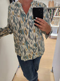 Blouse à motif bleu
